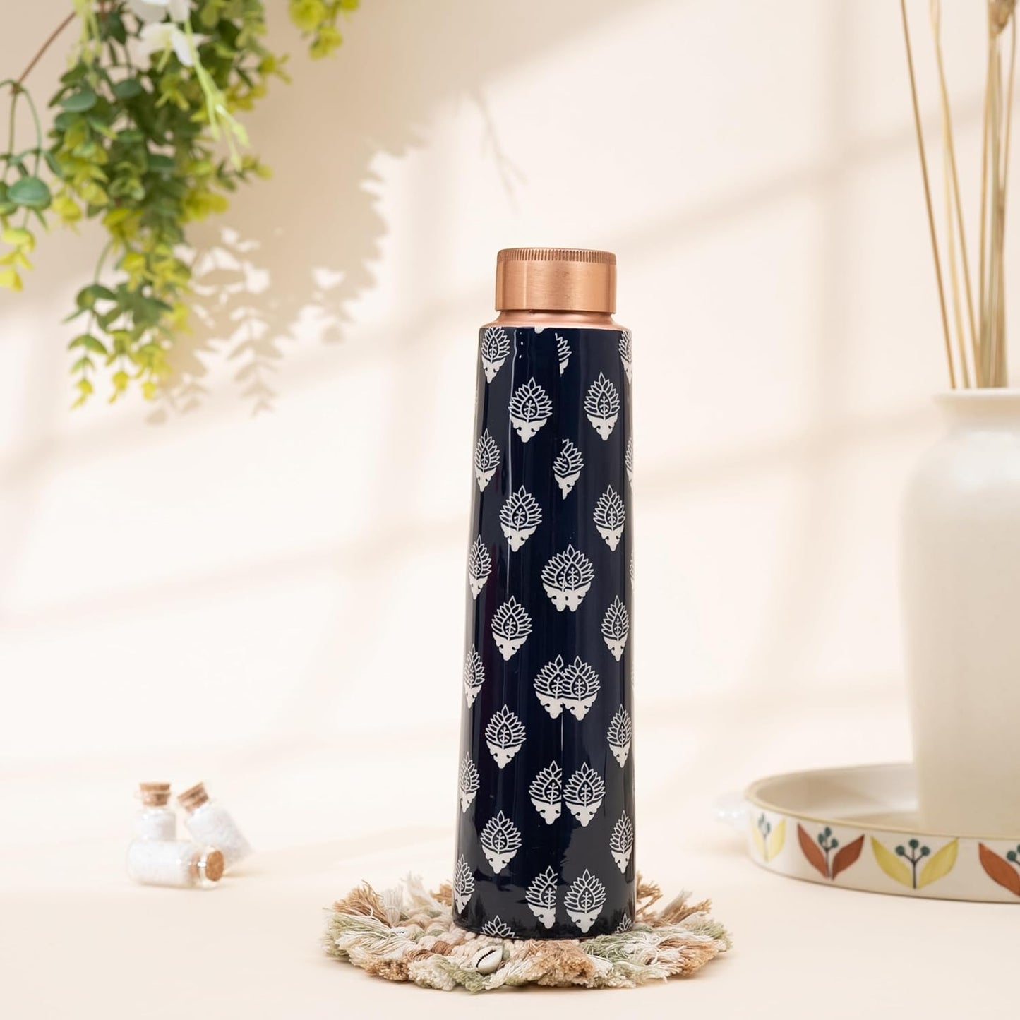 Handcrafted Pure Copper Water bottle with Print