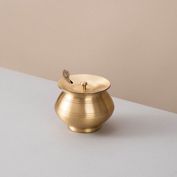 Pure Brass Ghee Pot with Tin Coating (पीतल का घी पॉट)